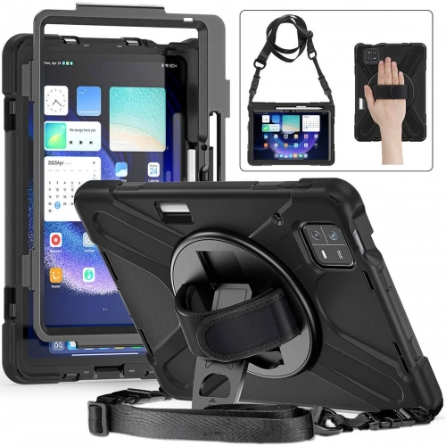 Xiaomi Pad 6 Kılıf Zore Defender Boyun Askılı Tablet Silikon - Siyah