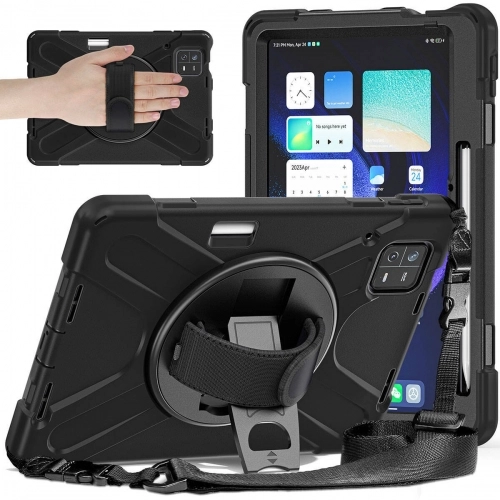 Xiaomi Pad 6 Kılıf Zore Defender Boyun Askılı Tablet Silikon - Siyah