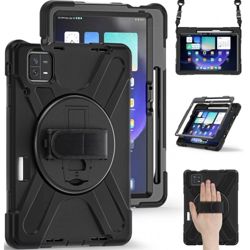 Xiaomi Pad 6 Kılıf Zore Defender Boyun Askılı Tablet Silikon - Siyah