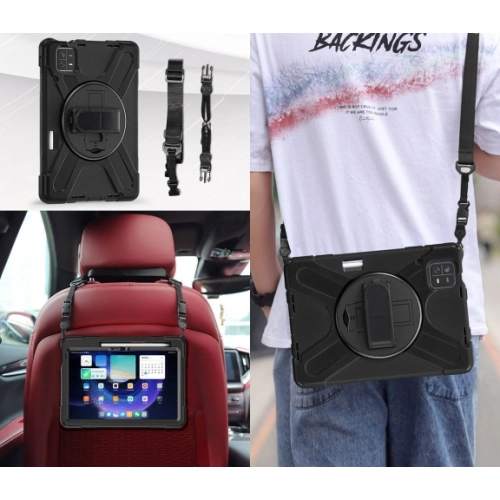 Xiaomi Pad 6 Kılıf Zore Defender Boyun Askılı Tablet Silikon - Siyah