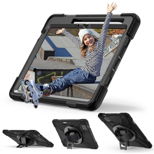 Xiaomi Pad 6 Kılıf Zore Defender Boyun Askılı Tablet Silikon - Siyah