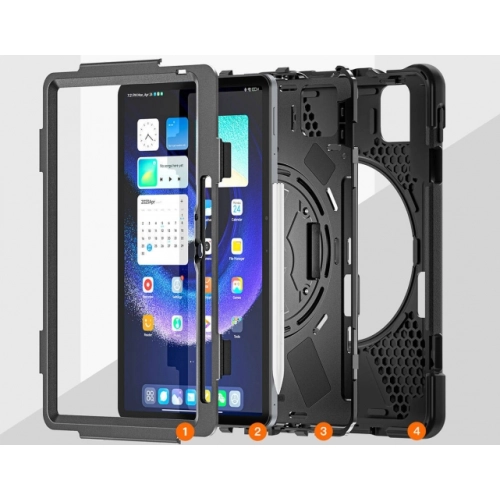 Xiaomi Pad 6 Kılıf Zore Defender Boyun Askılı Tablet Silikon - Siyah