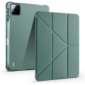 Xiaomi Pad 7 Tablet Kılıfı Standlı Tri Folding Kalemlikli Silikon Smart Cover - Koyu Yeşil