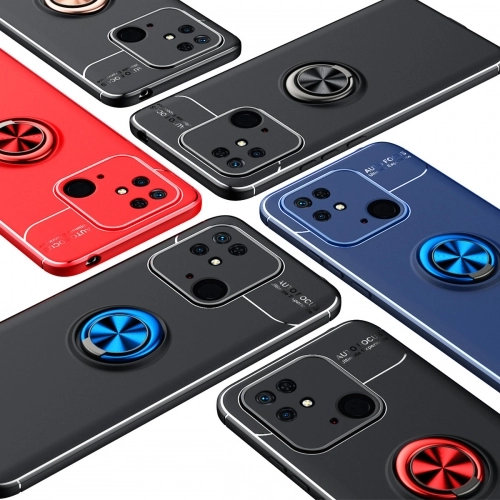 Xiaomi Poco C40 Kılıf Renkli Silikon Yüzüklü Standlı Auto Focus Ravel Kapak - Kırmızı