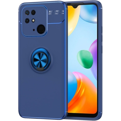 Xiaomi Poco C40 Kılıf Renkli Silikon Yüzüklü Standlı Auto Focus Ravel Kapak - Mavi