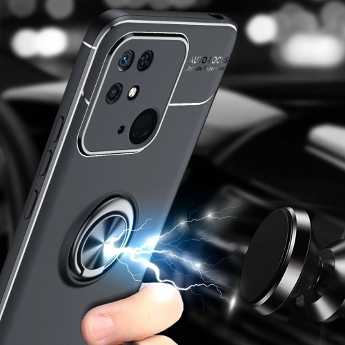 Xiaomi Poco C40 Kılıf Renkli Silikon Yüzüklü Standlı Auto Focus Ravel Kapak - Mavi