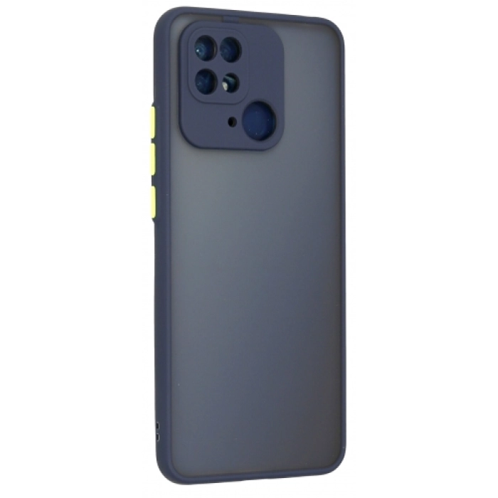 Xiaomi Poco C40 Kılıf Kamera Korumalı Arkası Şeffaf Mat Silikon Kapak - Lacivert