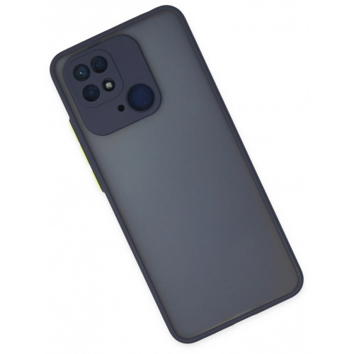 Xiaomi Poco C40 Kılıf Kamera Korumalı Arkası Şeffaf Mat Silikon Kapak - Lacivert