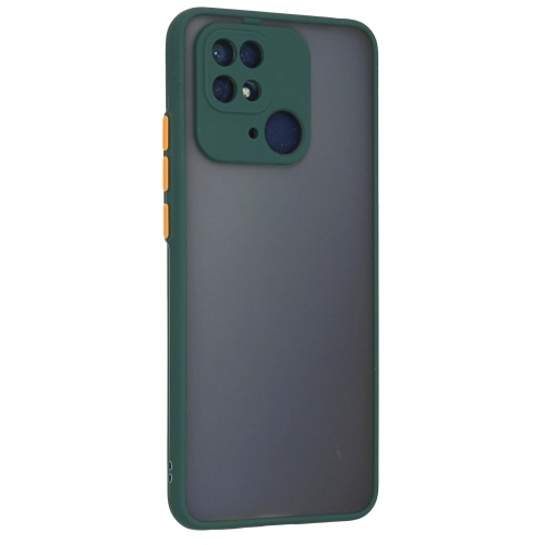 Xiaomi Poco C40 Kılıf Kamera Korumalı Arkası Şeffaf Mat Silikon Kapak - Yeşil