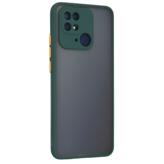 Xiaomi Poco C40 Kılıf Kamera Korumalı Arkası Şeffaf Mat Silikon Kapak - Yeşil