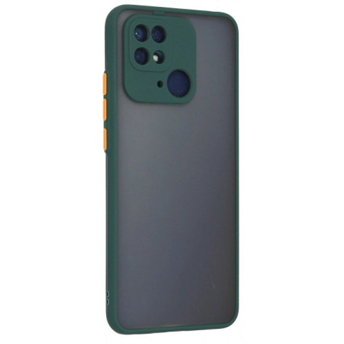 Xiaomi Poco C40 Kılıf Kamera Korumalı Arkası Şeffaf Mat Silikon Kapak - Yeşil