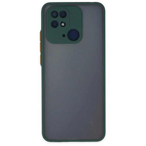 Xiaomi Poco C40 Kılıf Kamera Korumalı Arkası Şeffaf Mat Silikon Kapak - Yeşil