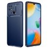 Xiaomi Poco C40 Kılıf Silikon Parmak İzi Bırakmayan Karbon Soft Negro Kapak - Lacivert
