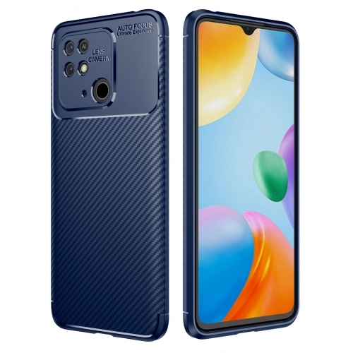 Xiaomi Poco C40 Kılıf Silikon Parmak İzi Bırakmayan Karbon Soft Negro Kapak - Lacivert