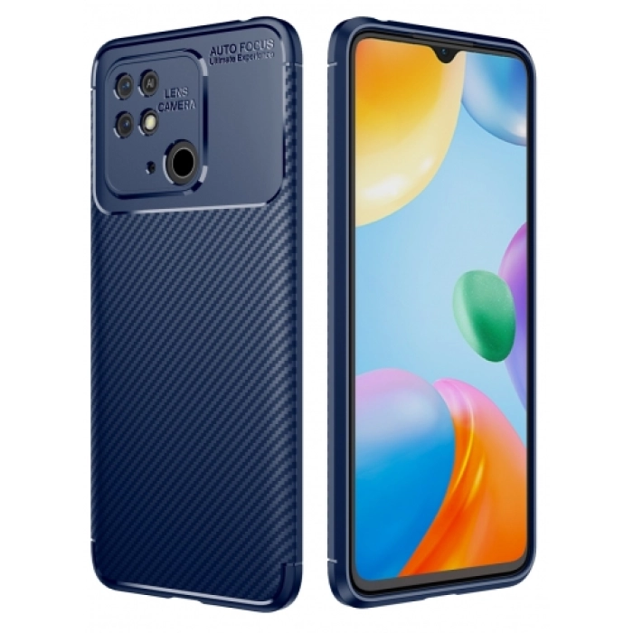 Xiaomi Poco C40 Kılıf Silikon Parmak İzi Bırakmayan Karbon Soft Negro Kapak - Lacivert