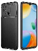 Xiaomi Poco C40 Kılıf Karbon Serisi Mat Fiber Silikon Negro Kapak - Siyah