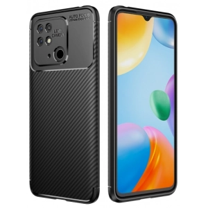 Xiaomi Poco C40 Kılıf Silikon Parmak İzi Bırakmayan Karbon Soft Negro Kapak - Siyah