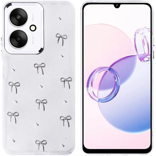 Xiaomi Poco C65 Kılıf Airbag Tasarımlı Simli Şeffaf Zore Kutup Kapak - Fiyonk