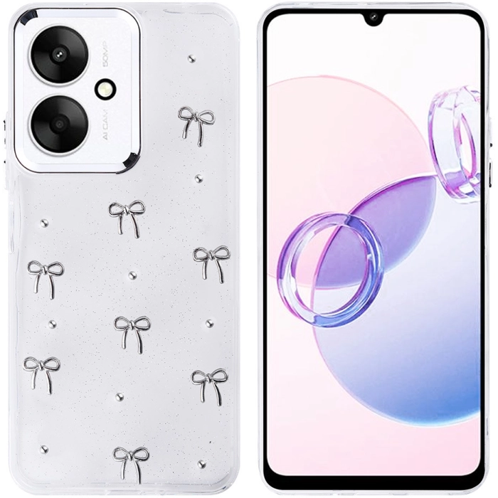 Xiaomi Poco C65 Kılıf Airbag Tasarımlı Simli Şeffaf Zore Kutup Kapak - Fiyonk