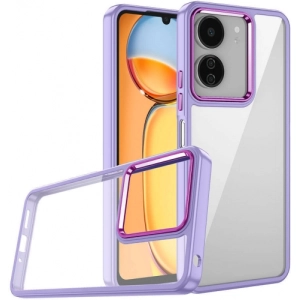 Xiaomi Poco C65 Kılıf Electro Silikon Renkli Flora Kapak - Lila