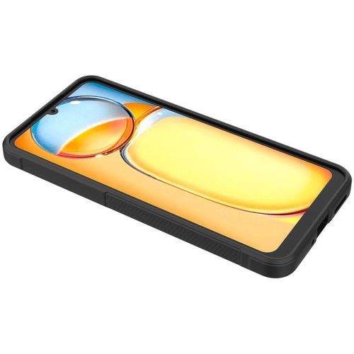 Xiaomi Poco C65 Kılıf Esnek TPU Oyuklu Arka Yüzey Tasarımlı Zore Etnik Silikon Kapak - Koyu Yeşil