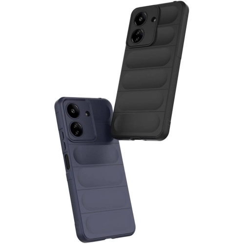 Xiaomi Poco C65 Kılıf Esnek TPU Oyuklu Arka Yüzey Tasarımlı Zore Etnik Silikon Kapak - Lacivert