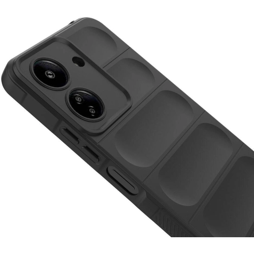 Xiaomi Poco C65 Kılıf Esnek TPU Oyuklu Arka Yüzey Tasarımlı Zore Etnik Silikon Kapak - Lacivert