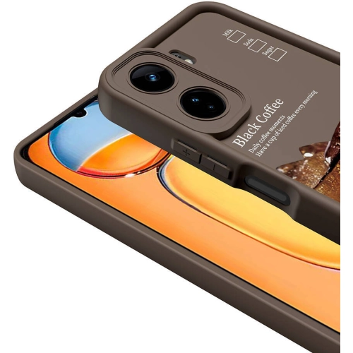 Xiaomi Poco C65 Kılıf Kamera Korumalı Baskılı Arka Yüzey Klas Kapak - Beyaz