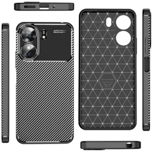 Xiaomi Poco C65 Kılıf Silikon Parmak İzi Bırakmayan Karbon Soft Negro Kapak - Siyah