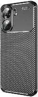Xiaomi Poco C65 Kılıf Karbon Serisi Mat Fiber Silikon Negro Kapak - Siyah