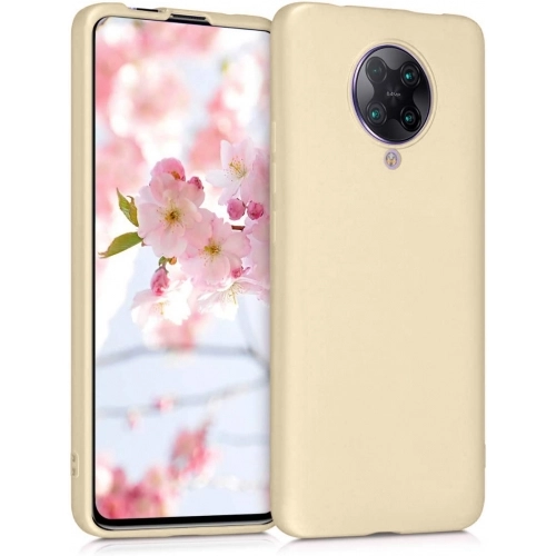Xiaomi Poco F2 Pro Kılıf İnce Soft Mat Renkli Esnek Silikon Kapak - Gold