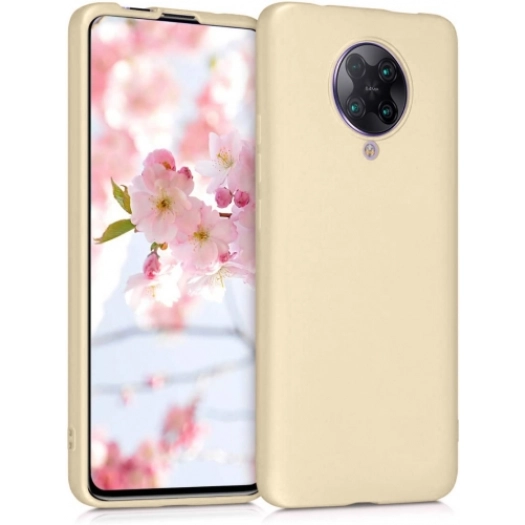 Xiaomi Poco F2 Pro Kılıf İnce Soft Mat Renkli Esnek Silikon Kapak - Gold