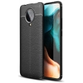 Xiaomi Poco F2 Pro Kılıf Deri Görünümlü Lüks Parmak İzi Bırakmaz Niss Silikon Kapak - Siyah