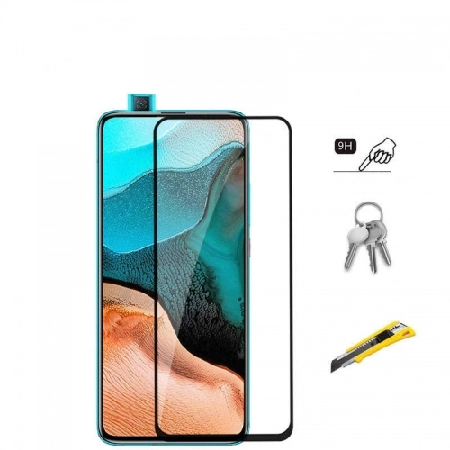 Xiaomi Poco F2 Pro Kırılmaz Cam Tam Kapatan Kenarları Kırılmaya Dayanıklı Cam Ekran Koruyucu - Siyah
