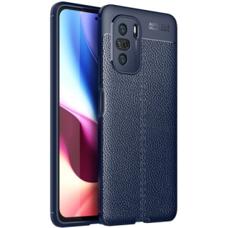 Xiaomi Poco F3 Kılıf Deri Görünümlü Lüks Parmak İzi Bırakmaz Niss Silikon Kapak - Lacivert