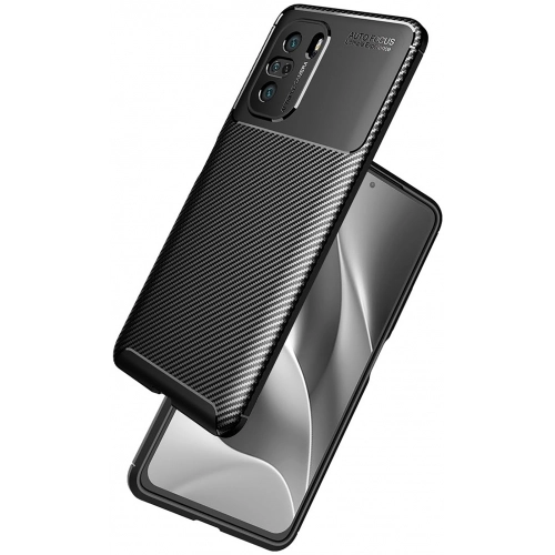 Xiaomi Poco F3 Kılıf Silikon Parmak İzi Bırakmayan Karbon Soft Negro Kapak - Siyah