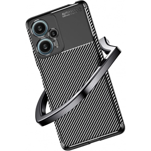 Xiaomi Poco F5 Kılıf Silikon Parmak İzi Bırakmayan Karbon Soft Negro Kapak - Siyah