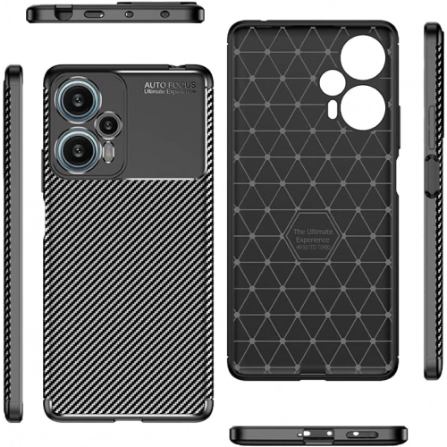 Xiaomi Poco F5 Kılıf Silikon Parmak İzi Bırakmayan Karbon Soft Negro Kapak - Siyah
