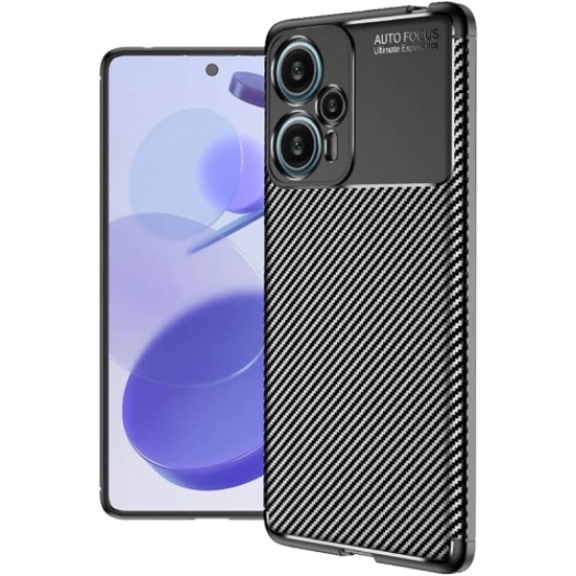 Xiaomi Poco F5 Kılıf Silikon Parmak İzi Bırakmayan Karbon Soft Negro Kapak - Siyah