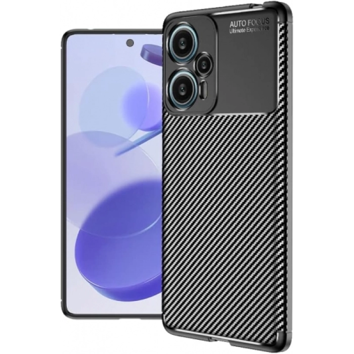 Xiaomi Poco F5 Kılıf Silikon Parmak İzi Bırakmayan Karbon Soft Negro Kapak - Siyah
