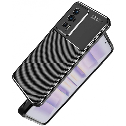 Xiaomi Poco F5 Pro Kılıf Silikon Parmak İzi Bırakmayan Karbon Soft Negro Kapak - Siyah