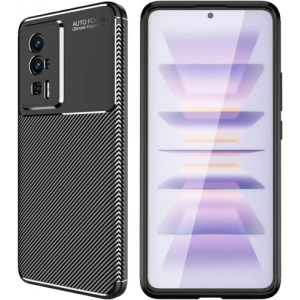 Xiaomi Poco F5 Pro Kılıf Silikon Parmak İzi Bırakmayan Karbon Soft Negro Kapak - Siyah