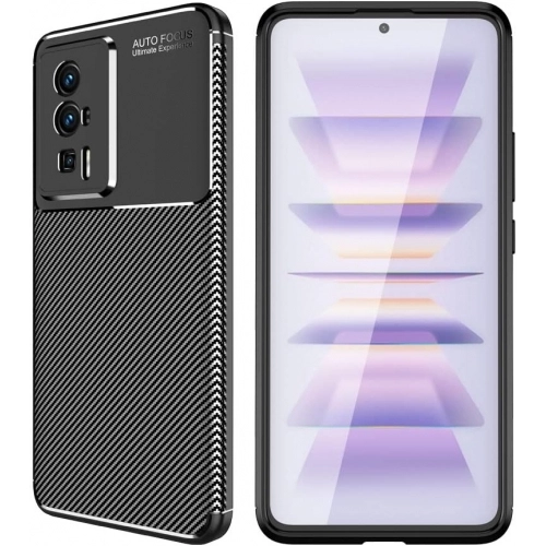 Xiaomi Poco F5 Pro Kılıf Silikon Parmak İzi Bırakmayan Karbon Soft Negro Kapak - Siyah
