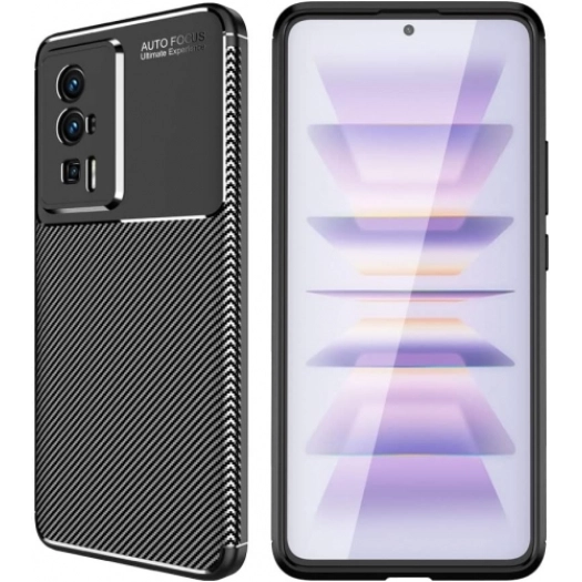 Xiaomi Poco F5 Pro Kılıf Silikon Parmak İzi Bırakmayan Karbon Soft Negro Kapak - Siyah