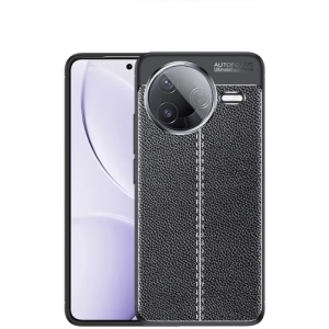 Xiaomi Poco F7 Pro Kılıf Deri Görünümlü Lüks Parmak İzi Bırakmaz Niss Silikon Kapak - Siyah