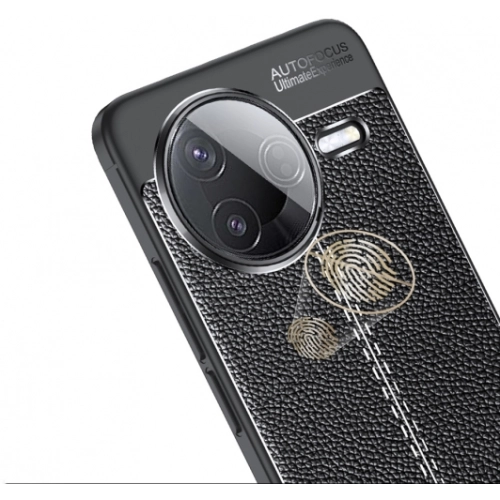 Xiaomi Poco F7 Pro Kılıf Deri Görünümlü Lüks Parmak İzi Bırakmaz Niss Silikon Kapak - Siyah