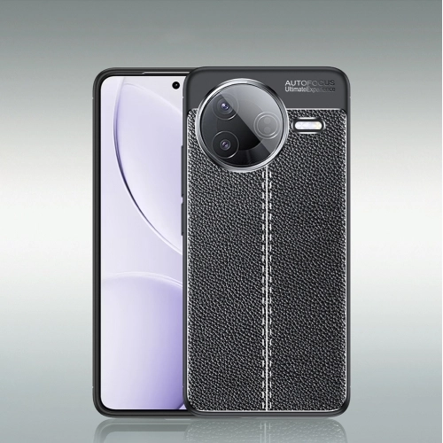 Xiaomi Poco F7 Pro Kılıf Deri Görünümlü Lüks Parmak İzi Bırakmaz Niss Silikon Kapak - Siyah