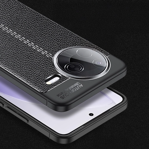 Xiaomi Poco F7 Pro Kılıf Deri Görünümlü Lüks Parmak İzi Bırakmaz Niss Silikon Kapak - Siyah