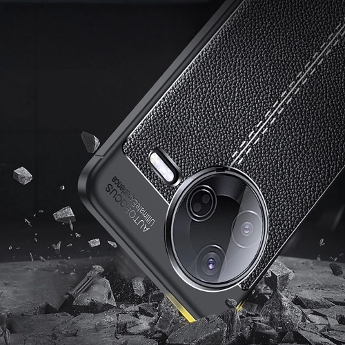 Xiaomi Poco F7 Pro Kılıf Deri Görünümlü Lüks Parmak İzi Bırakmaz Niss Silikon Kapak - Siyah