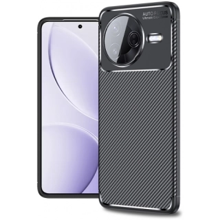 Xiaomi Poco F7 Pro Kılıf Silikon Parmak İzi Bırakmayan Karbon Soft Negro Kapak - Siyah